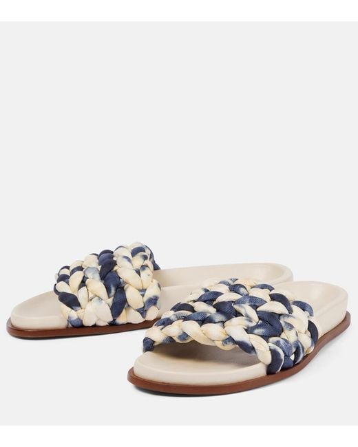 Chloé Blue Chloe Kacey Tie-dye Woven Slides