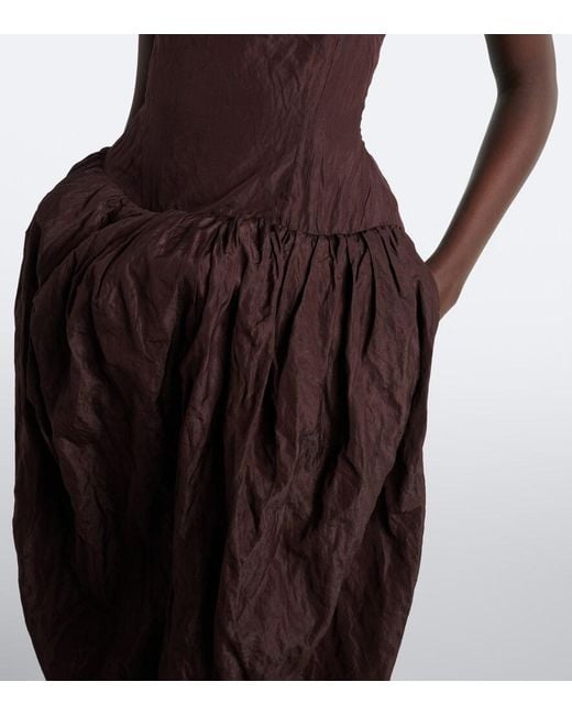Magda Butrym Purple Cotton-Blend Bustier Dress
