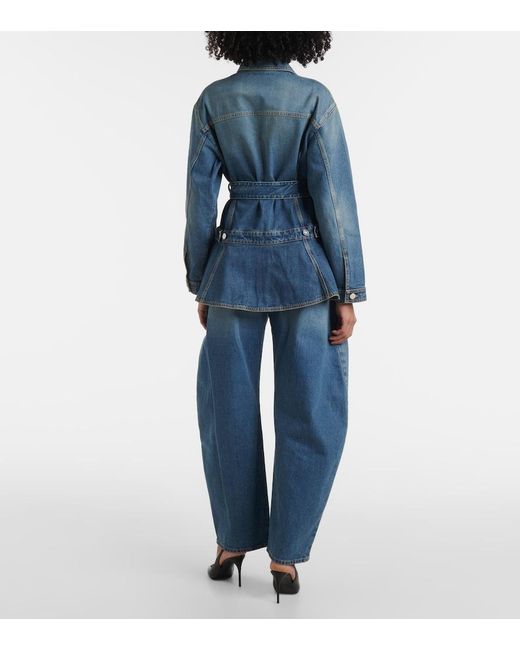 Alaïa Blue Peplum Denim Jacket