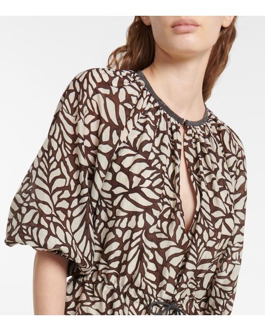 Brunello Cucinelli Multicolor Cotton-blend Minidress