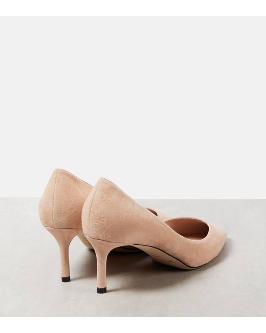 Jimmy Choo Pink Romy 60 Suede Pumps