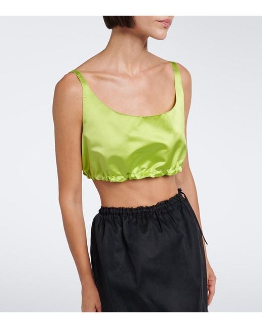 Prada Yellow Silk Duchesse Crop Top