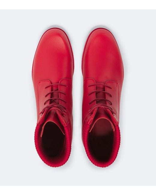 Christian Louboutin Red Trapman Tct 2 Leather Lace-Up Boots for men