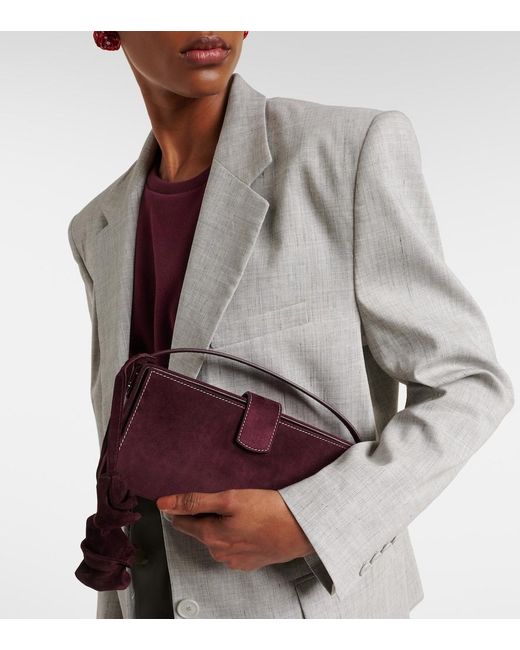 Magda Butrym Purple Apolonia Small Suede Clutch