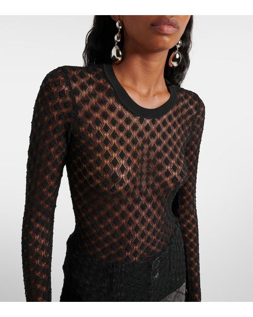 Isabel Marant Black Zavia Open-Knit Sweater