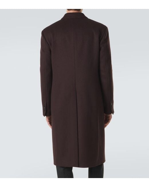 Lardini Brown Double-Breasted Wool Coat for men