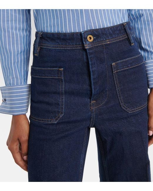 Polo Ralph Lauren Blue High-Rise Wide-Leg Jeans