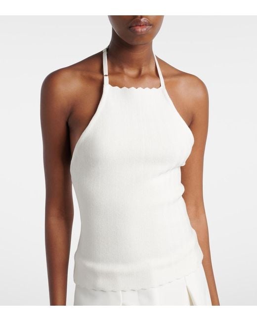 Top Tablier De Punto Jacquemus de color White