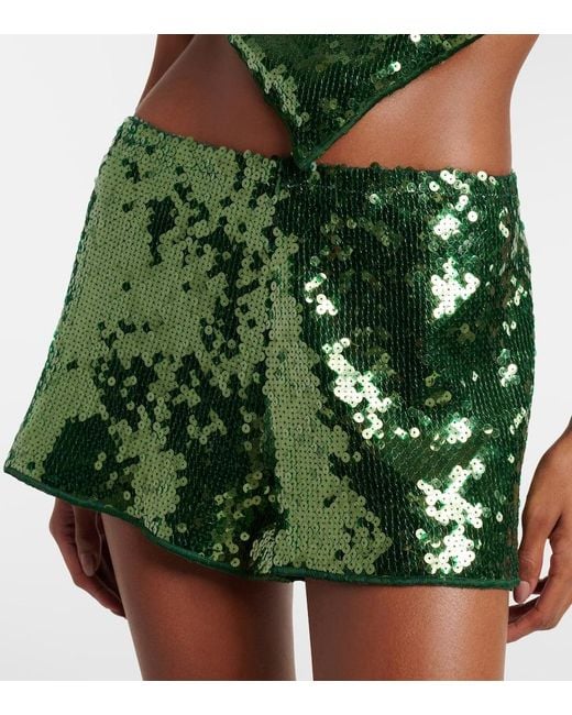 Oseree Green Marilyn Embellished Shorts