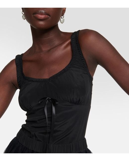 Simone Rocha Black Bow-Embellished Bodysuit