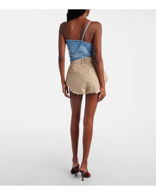 Magda Butrym Blue One-Shoulder-Top Aus Denim