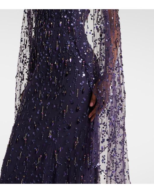 Jenny Packham Blue Hestia Embellished Gown