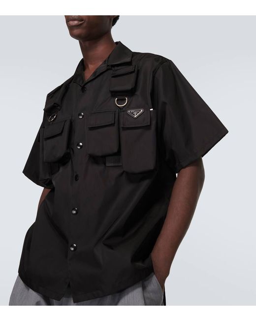 Prada Hemd aus Re-Nylon in Black für Herren