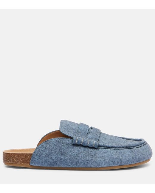 J.W. Anderson Blue Suede Mules