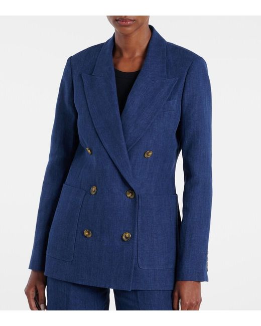 Citizens of Humanity Blue X Argent Chelsea Linen Denim Blazer