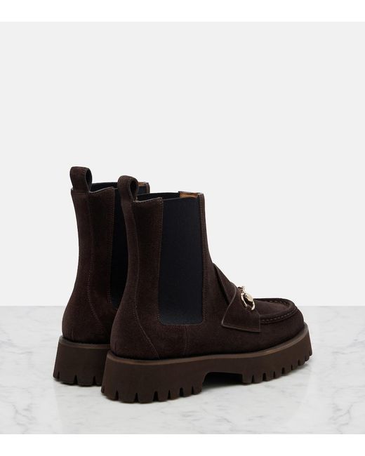 Gucci Black Sylke Suede Chelsea Boots
