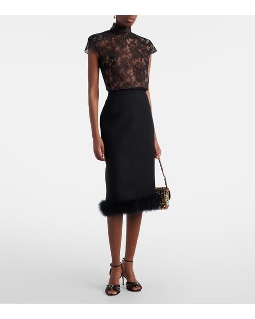 Valentino Black Cotton-Blend Top