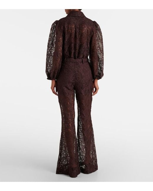 Zimmermann Brown Lace Flared Pants