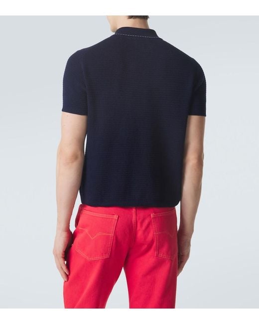 Polo De Algodon Versace de hombre de color Blue