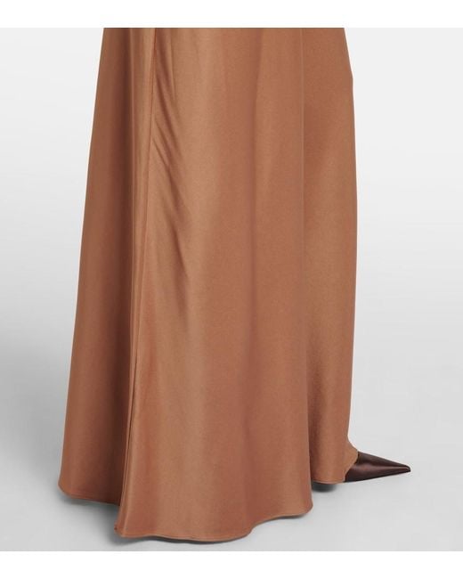 Jonathan Simkhai Brown Adelle Draped Satin Gown