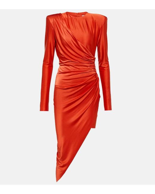 Alexandre Vauthier Red Draped Midi Dress