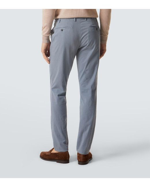 Canali Blue Cotton Chinos for men