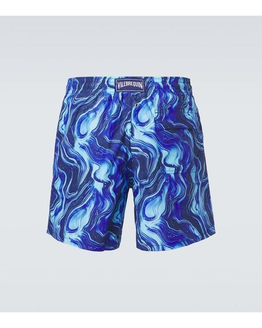 Vilebrequin Blue Moorea Printed Swim Trunks for men
