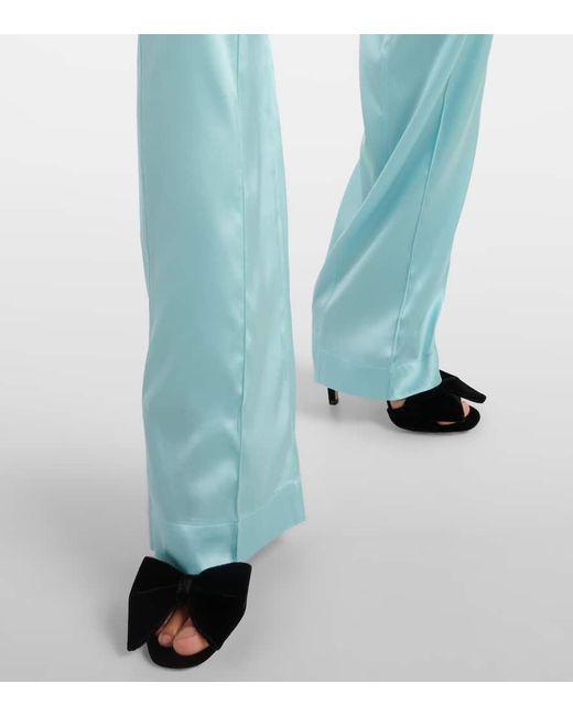 Tom Ford Blue Silk-blend Satin Pajama Pants
