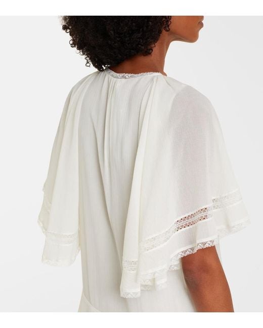 Dorothee Schumacher White Dreamful Cotton And Silk Midi Dress