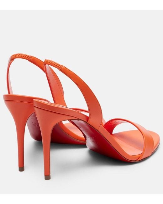 Christian Louboutin Orange O Marylin 85 Leather Slingback Sandals