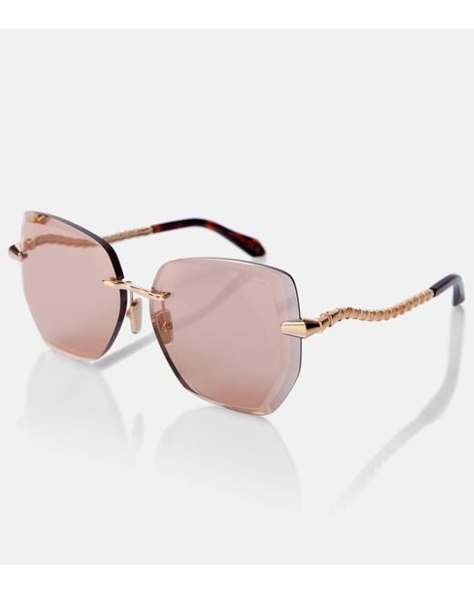 BVLGARI Pink Oversize-Sonnenbrille Serpenti Viper