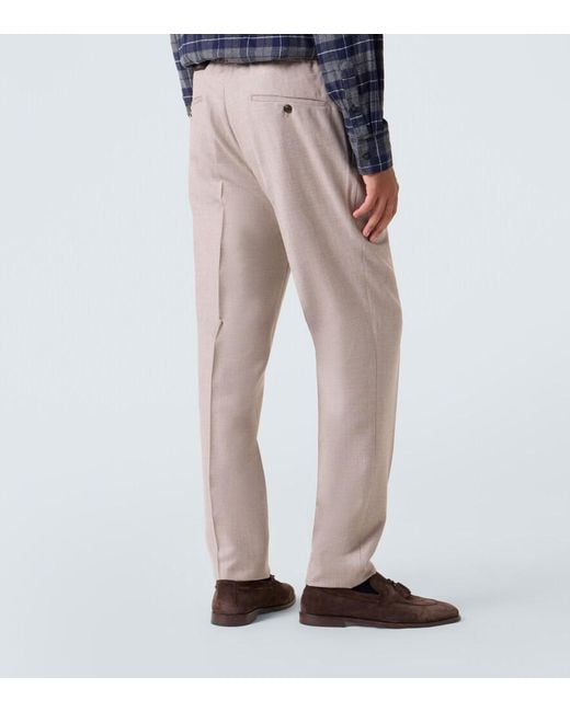 Slowear Natural Virgin Wool Flannel Slim Pants for men