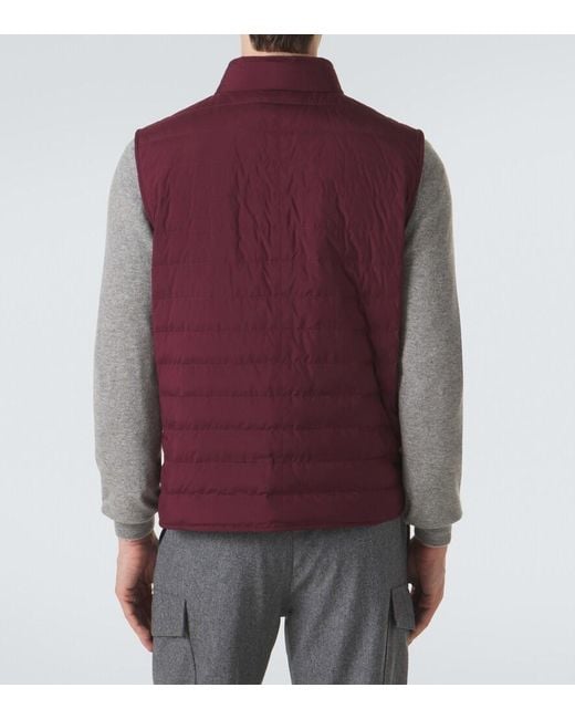 Brunello Cucinelli Purple Technical Down Vest for men