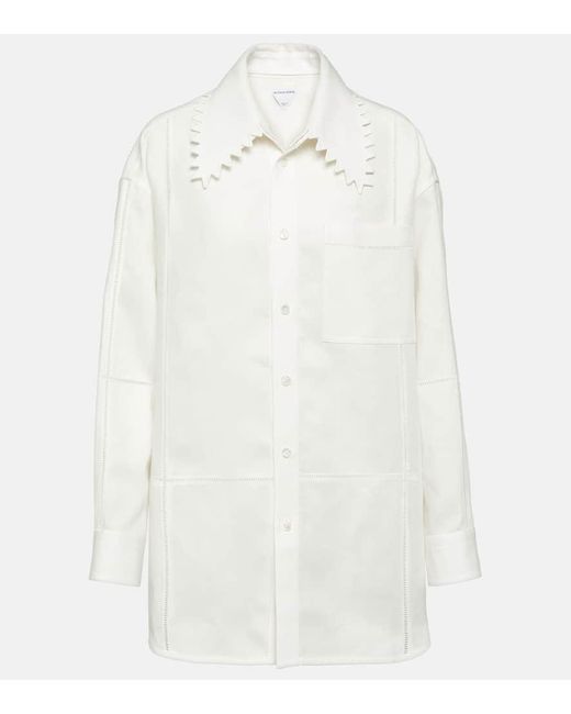 Bottega Veneta White Oversize-Hemd aus Leinen