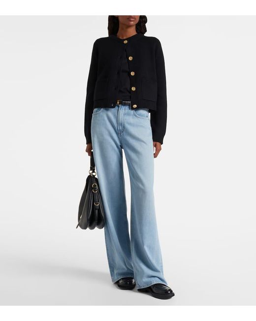 Velvet Blue Cardigan Mahal Aus Baumwolle Und Kaschmir