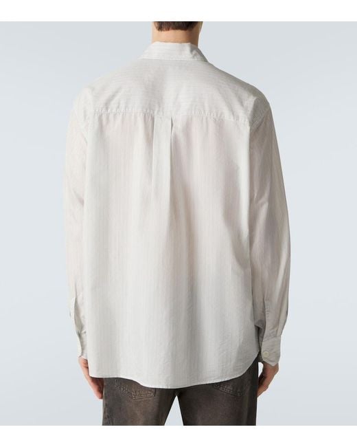 Our Legacy White Above Striped Cotton-Blend Shirt for men