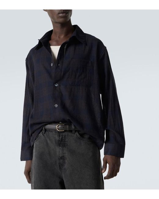 FRAME Blue Plaid Wool Shirt for men