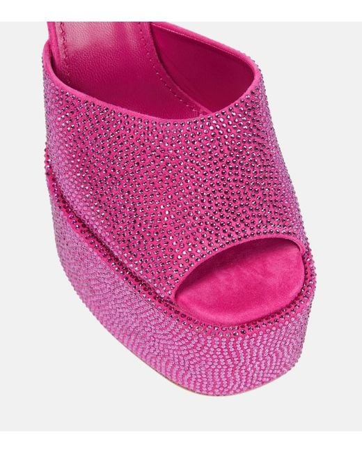 Paris Texas Pink Marina Embellished Platform Sandals