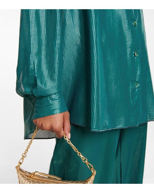 Oseree Green Oseree Lame Shirt