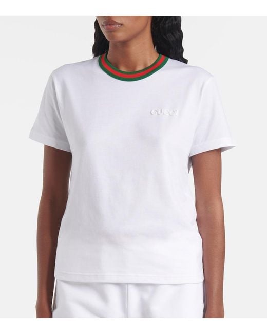 Gucci White Web T-Shirt