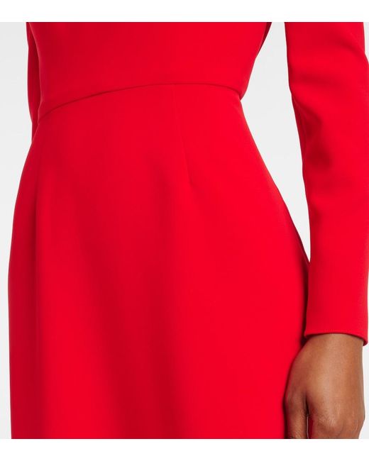 Carolina Herrera Red Draped Off-Shoulder Crepe Gown