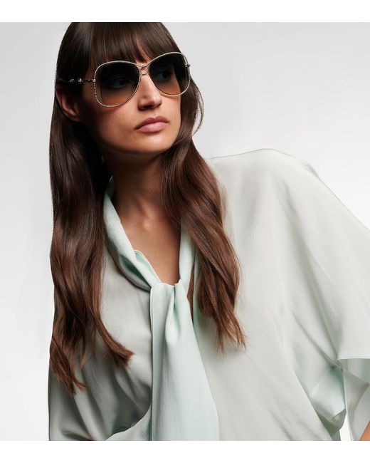 Aquazzura Blue Malibu Oversized Sunglasses