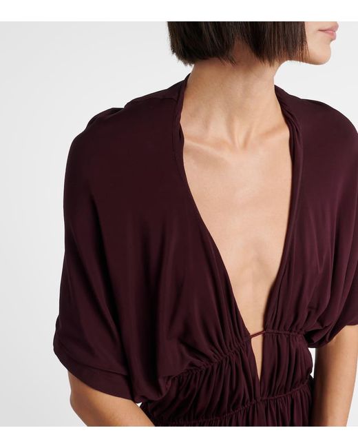 Alaïa Gathered Open-Back Minidress