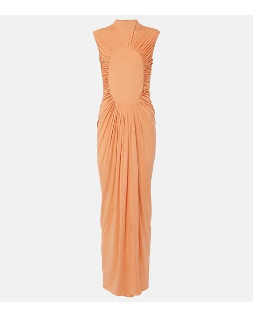 Alaïa Orange Draped Open-back Gown