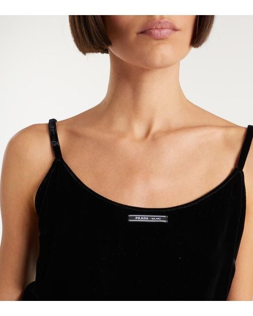 Prada Black Velvet Top