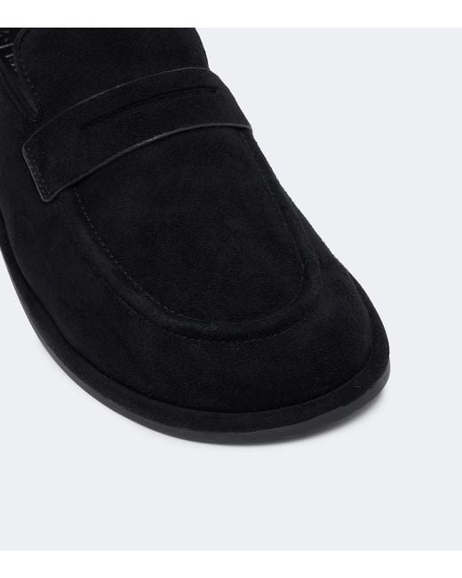 A.Emery Black Clarence Suede Penny Loafers