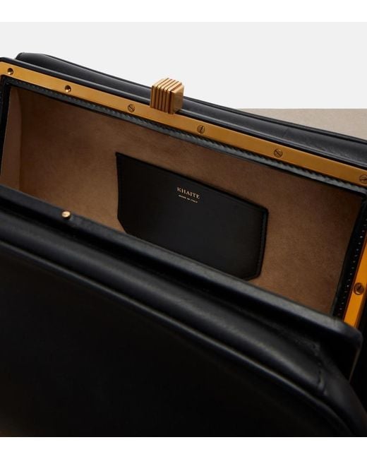 Khaite Black Cate Leather Top-Handle Bag
