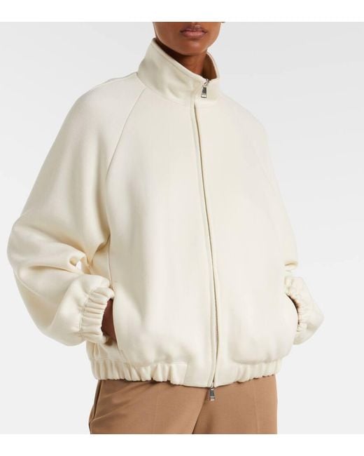 Max Mara White Frine Cotton And Wool-Blend Jacket