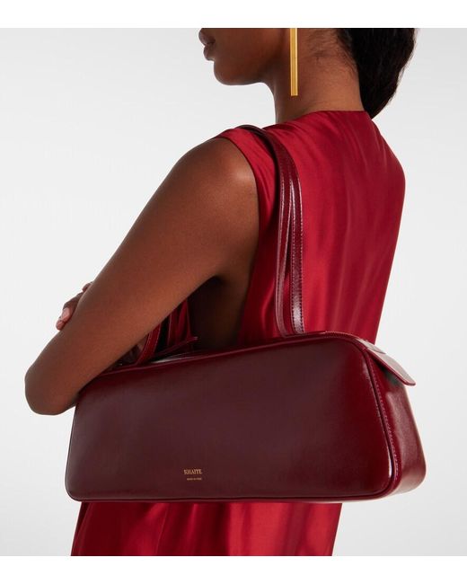 Khaite Red Simona Patent Leather Shoulder Bag
