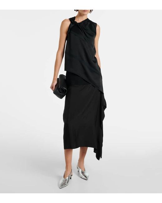 Jil Sander Black Top Aus Satin